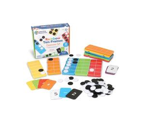 Learning Resources Set di 10 Cornici Arcobaleno per la tà 5+, 10 Cornici e Gettoni Applicabili, Sussidi per l'Insegnamento della Matematica, Elementi Essenziali in Classe
