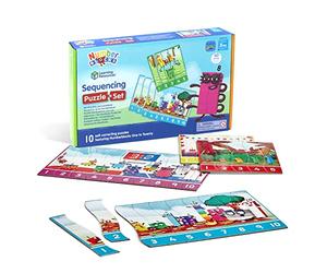 Learning Resources Set di 20 Puzzle sequenziali Numberblocks, Puzzle matematici Double-Face, Giocattolo educativo, per Imparare Le sequenze numeriche, dai 3 Anni in su