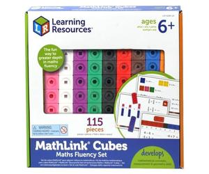 Learning Resources Set di Cubi Mathlink, 6+ Anni, 115 Pezzi con Schede attività e Guida, Gioco Educativo per Matematica, Moltiplicazione e Misure