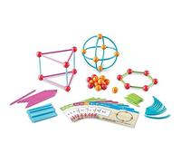 Learning Resources Set di Geometria Dive Into Shapes - Costruzioni 2D e 3D per Bambini di 6 Anni, Schede di attività Colorate, Guida Inclusa, Bastoncini in Plastica Morbida e Resistente