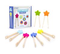 Learning Resources Set in Legno Easy Tweezies Multicolore per Piccoli Gruppi, 6 Pinzette in Legno per Gioco Montessori STEM, Abilità Motorie Fine, Contare Ordinare Sensoriale Prescolare, età 3+