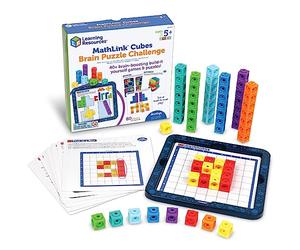 Learning Resources- Sfida Rompicapo Mathlink, 5 Anni in avanti, collegano, uniscono, Materiali per la Matematica, Cubi per contare, 80 Pezzi, Medium, LER9336