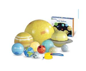 Learning Resources Sistema Solare per Bambini Gonfiabile, 13 Pezzi, 5+ Anni | Esplora pianeti e spazio con un grande sistema solare 3D e pianeti gonfiabili, sviluppando competenze STEM a casa o in classe