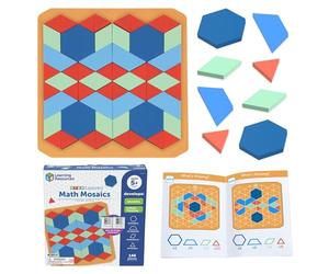 Learning Resources STEM Explorers Mosaici Matematici, Blocchi di Modelli | Giocattoli STEM blocchi geometrici abilità motorie fini gioco educativo simmetria ragionamento spaziale 5+ anni