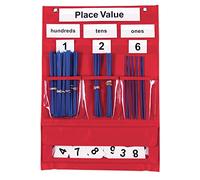 Learning Resources Tabella con Tasche per Conteggio e Valore Posizionale, attività di Matematica per Bambini, con Carte e Cannucce, Gioco Educativo da Parete, 6+ Anni