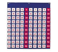 Learning Resources Tabella del 100 con tasche, contare fino a 100, numeri da 1 a 100, scuola primaria, matematica, risorse in aula