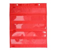 Learning Resources Tabella Tascabile Magnetica, Tabella Tascabile Magnetica per Studenti Tabella Tascabile con Tasche Trasparenti a 5 Righe per Attività Scolastiche a Casa (rosso)