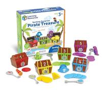 Learning Resources Tesoro dei Pirati a Sorpresa, età 3+, Gioco educativo, Suddivisione e motricità fine, Coordinazione Mano-Occhio, Suddivisione e riconoscimento visivo, Abbinamento Colori e Forme