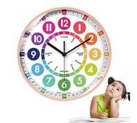 Learning Time Clock For Kids - Analog Colorful Battery Operated Teach Telli | Kids Wall Clocks Learn To Tell Time Easily, Learning T Kids Room Wall Decor, Study Room, Classroom, Homeschool, Preschool, Ki