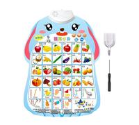 Learning Wall Chart, Alphabet Chart, Interactive Fruit Vegetable Number Alphabets Poster with Sound for Children Aged 1-6 Years Old, Kids Learning Toys, 50.9x38cm