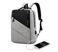 LearnLyrics Borsa di ricarica USB - Zaino da viaggio in nylon resistente, organizer per laptop approvato | Borsa leggera con tasche multiple, cinghie comode per scuola, ufficio, palestra, viaggi nel