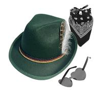 LearnLyrics Cappello bavarese per Oktoberfest, comodo travestimento alpino | Cappello e occhiali tedeschi per fotografia, spettacoli teatrali, feste, cosplay, eventi, uomini, donne, famiglie