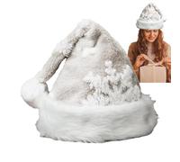 LearnLyrics Cappello di Babbo Natale, cappello di Babbo Natale con fiocco di neve - cappello di Babbo Natale con fiocchi di neve - cappello natalizio extra spesso unisex Decorazioni e forniture per