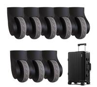 LearnLyrics Copricerchi per bagagli, protezione per ruote, ruote rotanti per valigie, 8 pezzi, in silicone, resistenti all'usura, copertura protettiva per la maggior parte dei bagagli, grigio, 7.48