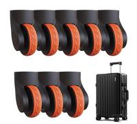 LearnLyrics Copricerchi per bagagli, protezione per ruote, ruote rotanti per valigie, 8 pezzi, in silicone, resistenti all'usura, copertura protettiva per la maggior parte dei bagagli, Orange1., 7.48