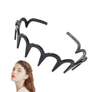 LearnLyrics Fasce alla moda, per donne | Fascia per capelli a forma di Z alla moda | Fascia per capelli antiscivolo a denti di squalo per lavare il viso, fascia ondulata