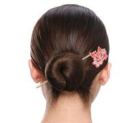 LearnLyrics Fuci per capelli per donne, di capelli in metallo | a bacchette in lega con ciondolo | Porta del panino decorativo, parrucchini eleganti da 5,7 pollici per donne