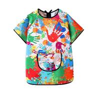 LearnLyrics Grembiule artistico per bambini, grembiule da pittura per bambini, impermeabile, per bambini dai 3 ai 12 anni, per bambini e ragazze, a casa, scuola, cucina, giardino, pasti, scuola