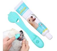 LearnLyrics Kit di spazzolatura dei denti per cani, spazzolino da denti e dentifricio per cani, efficace dentifricio con estratto di manzo naturale per cani, kit spazzolino da denti per cani con