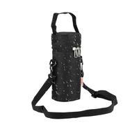 LearnLyrics Manicotto per bottiglia d'acqua, portatile, isolante, in tessuto di alluminio, con manico, custodia protettiva per bottiglia per adulti, Nero , 8*20cm, Unisex