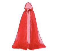 LearnLyrics Mantello lungo in tulle - Mantello trasparente con cappuccio, accessori per costume da palcoscenico da donna, attrezzature per festival di Halloween, articoli da sposa vampiro