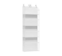LearnLyrics Organizer da porta - Montaggio a parete a 4 livelli, ripiani appendibili dietro la porta, tascabile verticale, scaffale in tessuto sospeso | Cartone di supporto strutturale in tess