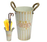 LearnLyrics Portaombrelli per bastone, beige, verde, tela, stile vintage, mobili, per ombrelli e bastoni, metallo, effetto griglia