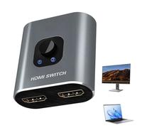 LearnLyrics Selettore Display - Adattatore 2 Ingressi 1 Uscita | Splitter Plug and Play | per Laptop PC Monitor TV Casa Ufficio Studio Aula Sala Controllo Configurazione Gioco Streaming