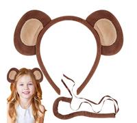 LearnLyrics Set costume da scimmia, cerchietto con orecchie di animale, coda per cosplay, copricapo divertente per Halloween, accessori per feste per bambini, eventi a tema