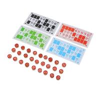 LearnLyrics Set da bingo in legno - kit da in stile retrò, carte numeriche di grandi dimensioni, di abbinamento tradizionale, divertente attività di gruppo | da tavolo con carte con stampa di