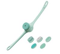 LearnLyrics Spazzola da bagno con doppio manico, spazzola per massaggio scrubber per il corpo - Scrubber per il corpo con spazzole per bagno e corpo con ricarica USB impermeabile IPX7 - Spazzola