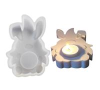 LearnLyrics Stampo in silicone a forma di gnomo, in silicone, a forma di coniglietto pasquale in stile cartone animato, stampo 3D per candele, strumenti per la creazione di candele pasquali, stampo