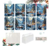 LearnLyrics Titolari di denaro di Natale,titolari di denaro di Natale - pupazzo di neve drago 8 pezzi Carte d'argento Portamonete - Ornamenti di Natale con buste, Forniture per le vacanze, Un, Se