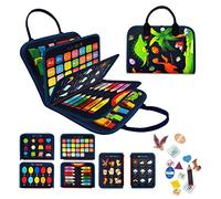 LearnToy Busy Board- Giocattoli Montessori dinosauri 2 3 4 anni - Giocattoli sensoriali autismo - Giocattoli viaggio bambini - Libro occupato attività bambini regalo ragazzi ragazze.