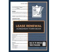 Lease Renewal Agreement Form Book: Rental Contract Renewal Between Landlord and Tenant | 50 Forms