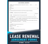 Lease Renewal Agreement Forms: Rental Contract Between Landlord and Tenant | 120 Pages.