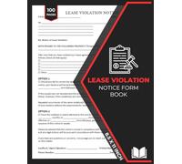 Lease Violation Notice Form Book: Warning Letter for Breach of Rental Contract Agreement from Landlord to Tenant | Rental Violation Notification Forms