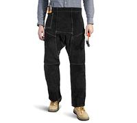 LeaSeek Pantaloni da saldatura in pelle, resistenti al calore e alle fiamme, protezione per gambe di sicurezza per uomini e donne, regolabili da M a XXXL