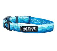 Leashboss - Collare per cani riflettente, collezione di modelli, collare per cani colorato con tripla filettatura riflettente, per cani di taglia piccola, media e grande (collo da 29,2 a 40,6 cm x 1,9