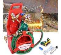 leasote Oxy - Kit torcia ad acetilene professionale portatile con serbatoio di ossigeno e acetilene, kit torcia da taglio per saldatura, osso, acetilene, rosso e verde