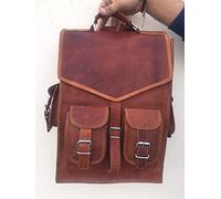 LEATHER ART & CRAFT] 15" Sacchetto di zaino del messaggero del messaggero del sacchetto del messaggero di cuoio dell'annata del Brown di VH 15 per gli uomini delle donne