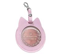 Leather Badge Case - Cat Shape Protective Sleeve | Round Organizer for Kids Adults, Small 5.5cm Large 7.5cm Options, Lightweight 26g/30g, Perfect for Collectors, Concerts, Trade, Parties, Travel