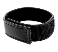 Leather Body Cock And Ball Strap Velcroed Adjustable - Black