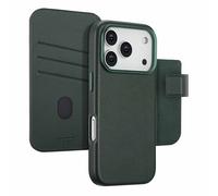 ACCEZZ Leather 2-in-1 CUSTODIA A LIBRO per Apple iPhone 17 Pro, Verde Scuro