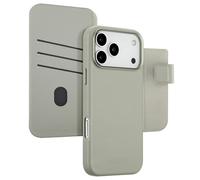 ACCEZZ Leather 2-in-1 CUSTODIA A LIBRO per Apple iPhone 17 Pro Max, Grigio
