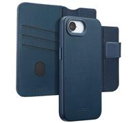 ACCEZZ Leather 2-in-1 CUSTODIA A LIBRO per Apple iPhone 16e, Blu Scuro