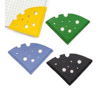 Leather Bookmarks Set - Cheese Shape Page Holder 4 Piece Reading Accessories for Men | Page Saver Clips Perfect for Students Teachers Bible Study Library School Office Gift Use