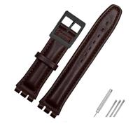 Leather Bracelet Watch Band 17mm 19mm Red | for swatch, for women/man, Brown black buckle, plain strap, wrist strap, watch belt accessories
