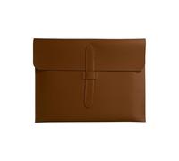 Leather Buckle A4 File Bag, Business Document, Examination Material, Official(Dark brown)
