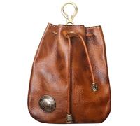 Leather Drawstring Coin Purse, Coin Organizer, 3,54 × 0,78 × 4,52 pollici